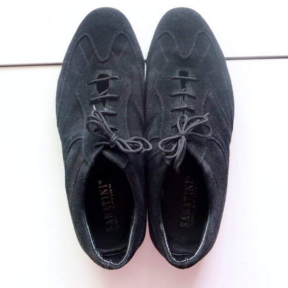 Sabatini Collection Men’s Black Suede Leather Lace-Up Casual Shoes Sneakers 11.5 - Picture 4 of 16